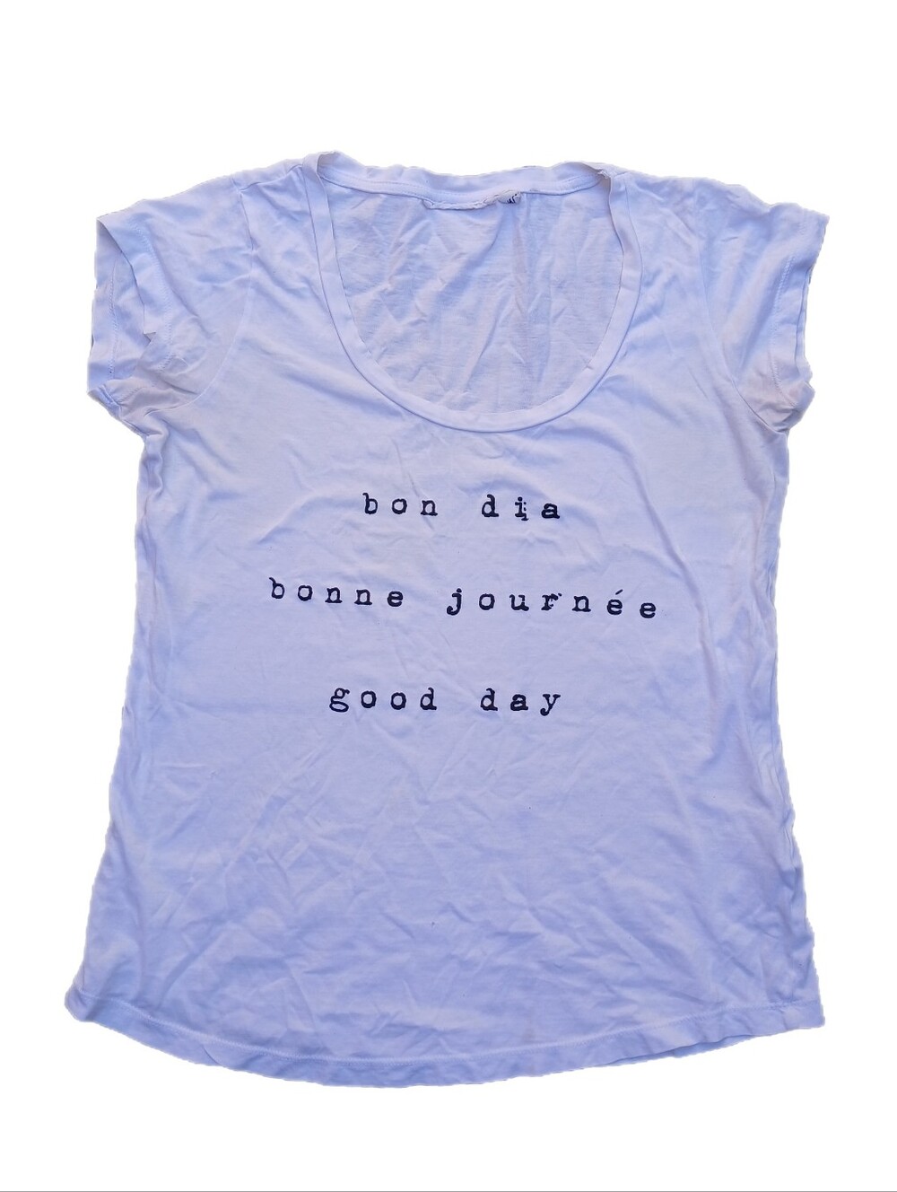 H&M White Cotton Tshirt